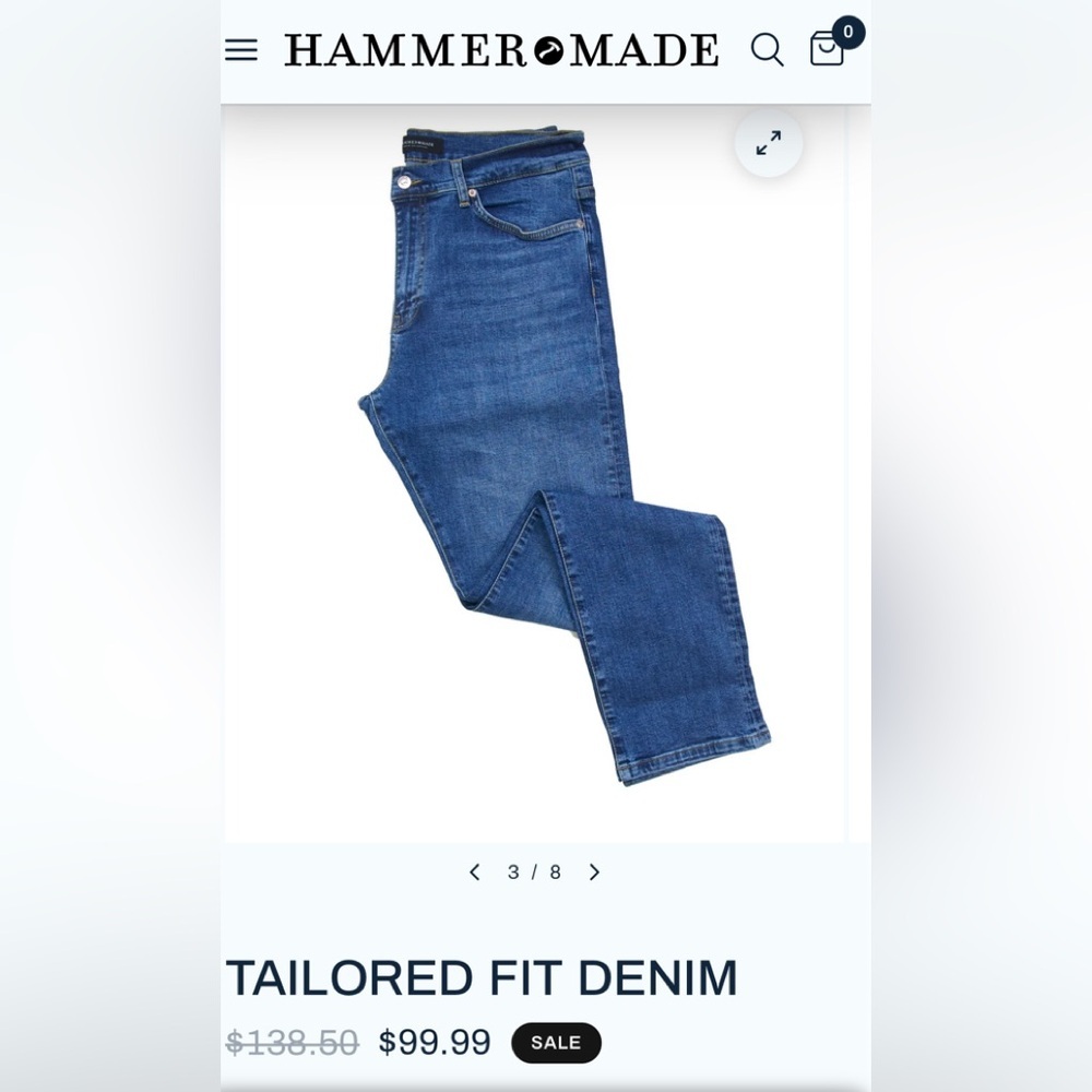 Hammer Made Tailored Fit Denim Light Wash Jeans